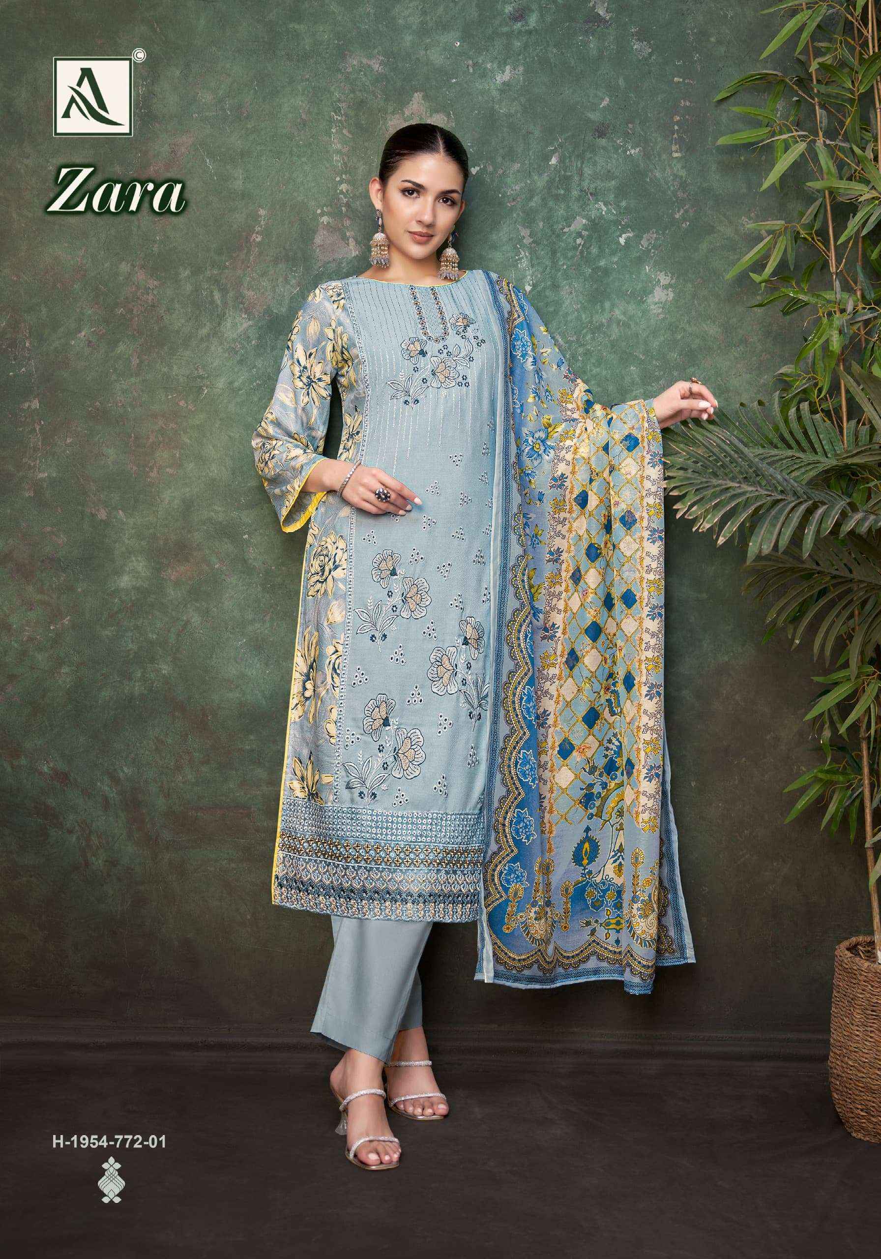 Alok Zara Viscose Dress Material Wholesale Textile Market (  4 pcs Catalogue )