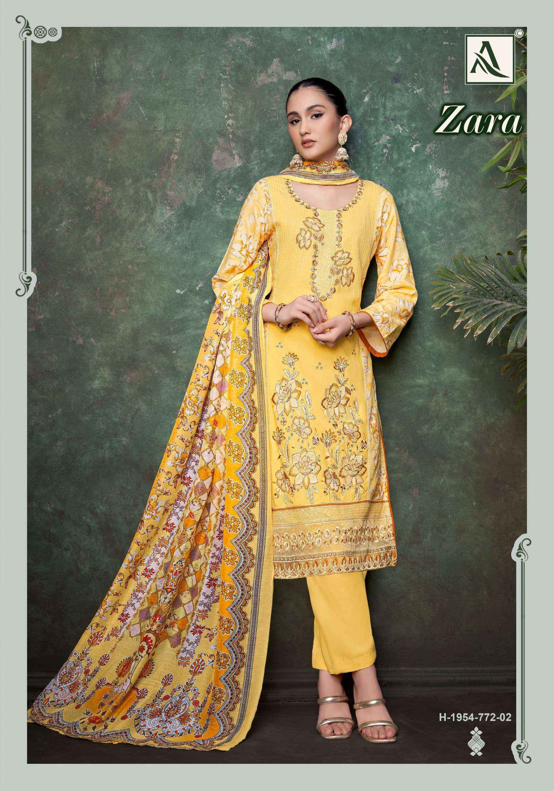Alok Zara Viscose Dress Material Wholesale Textile Market (  4 pcs Catalogue )