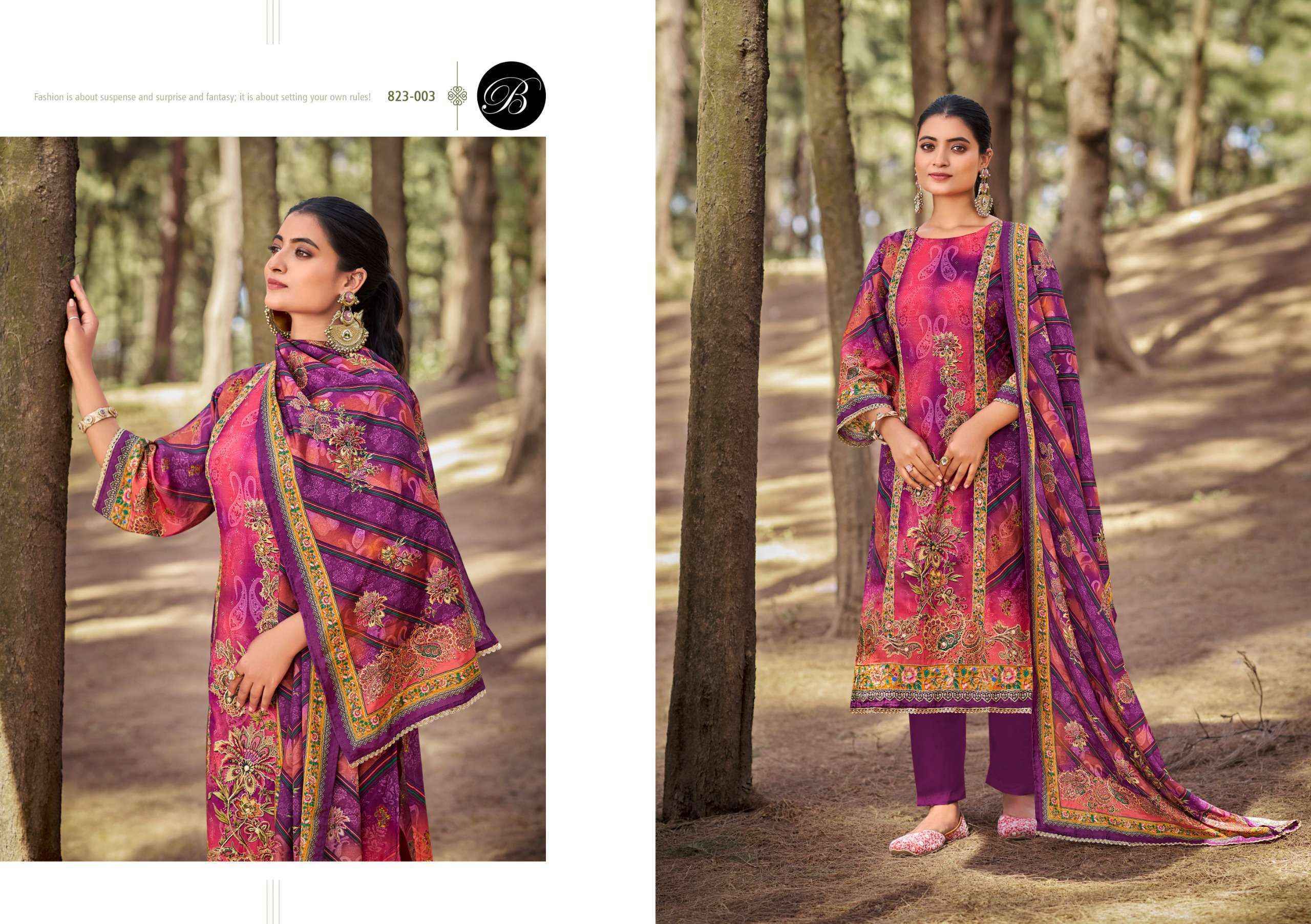 Belliza Designer Shabnam Viscose Muslin Dress Material Surat Wholesale ( 3 pcs Catalogue