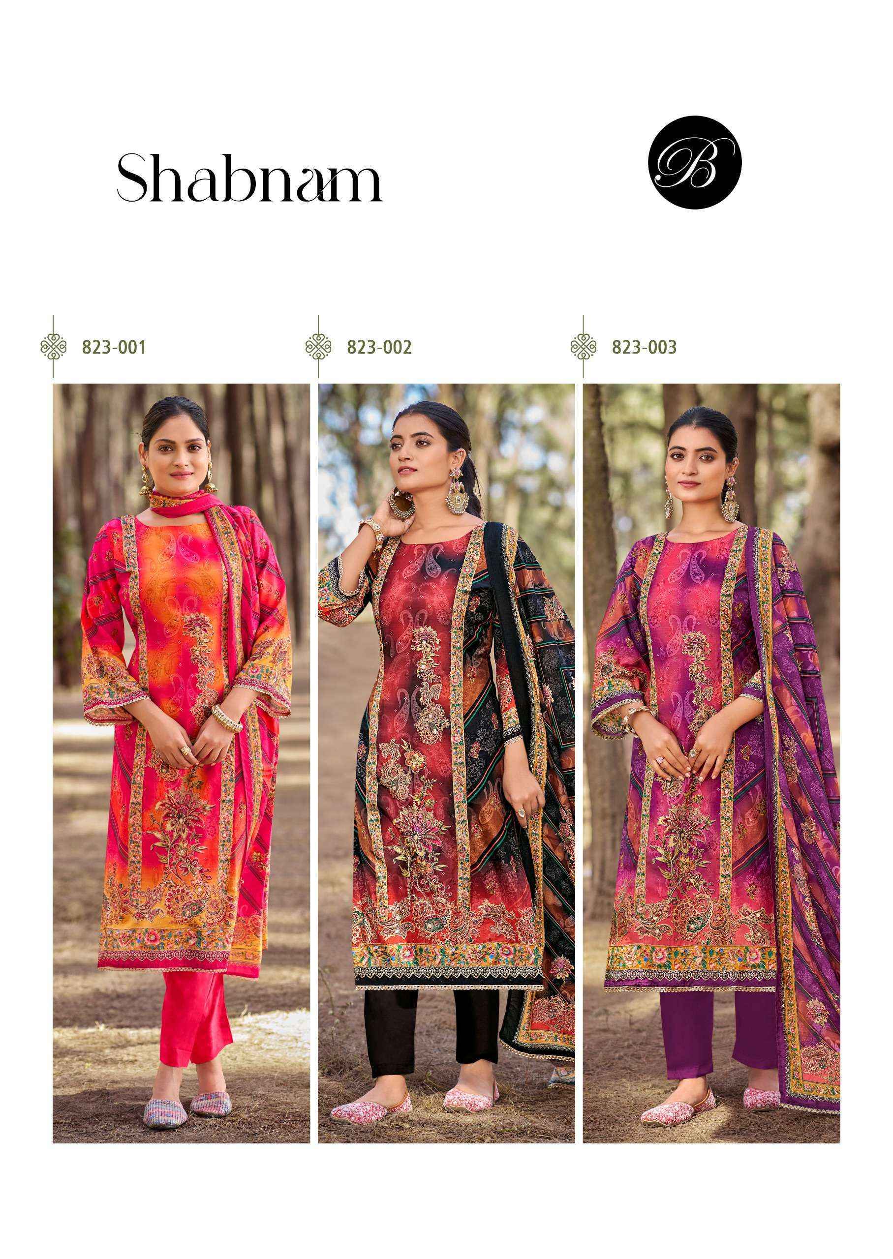 Belliza Designer Shabnam Viscose Muslin Dress Material Surat Wholesale ( 3 pcs Catalogue