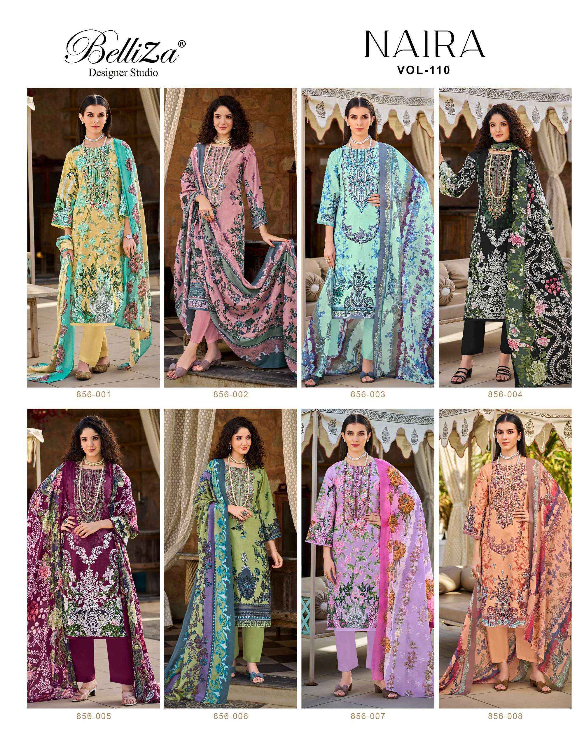 Belliza Naira Vol 110 Cotton Dress Material Surat Market Wholesale ( 8 pcs Cataloge )