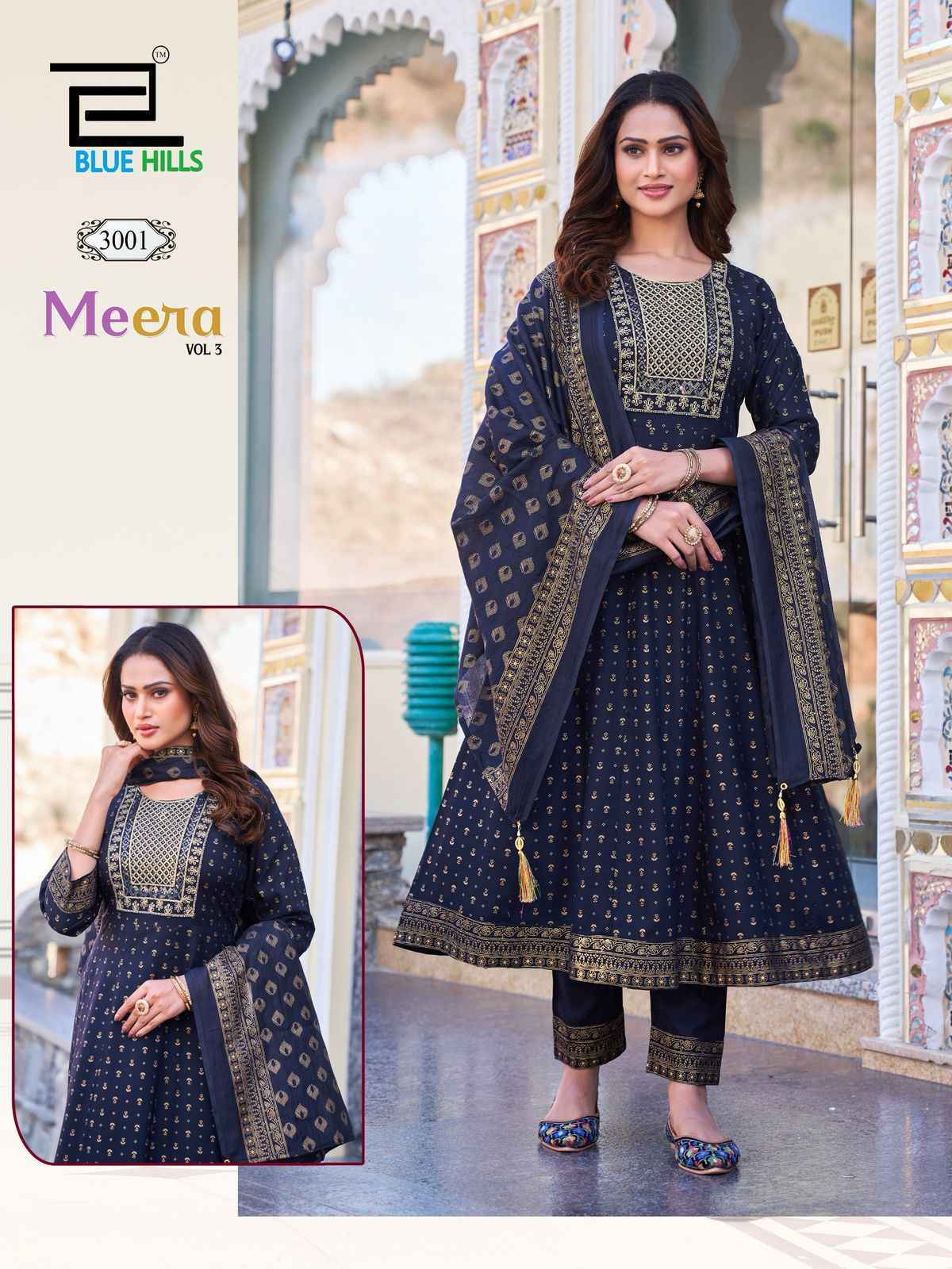 Blue Hills Meera Vol 3 Nx Rayon Readymade Suits Wholesale Kurti ( 4 pcs Catalogue