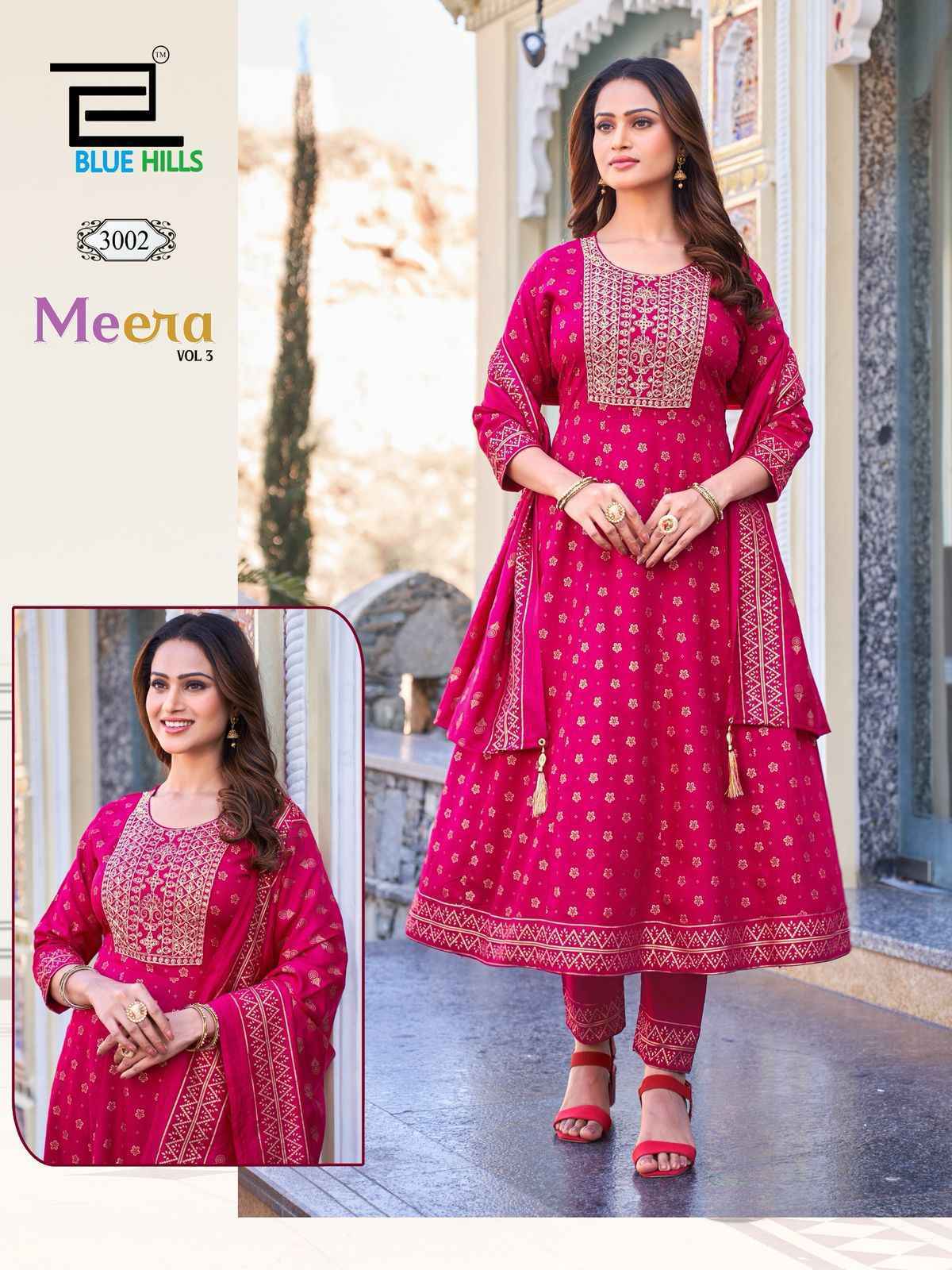 Blue Hills Meera Vol 3 Nx Rayon Readymade Suits Wholesale Kurti ( 4 pcs Catalogue