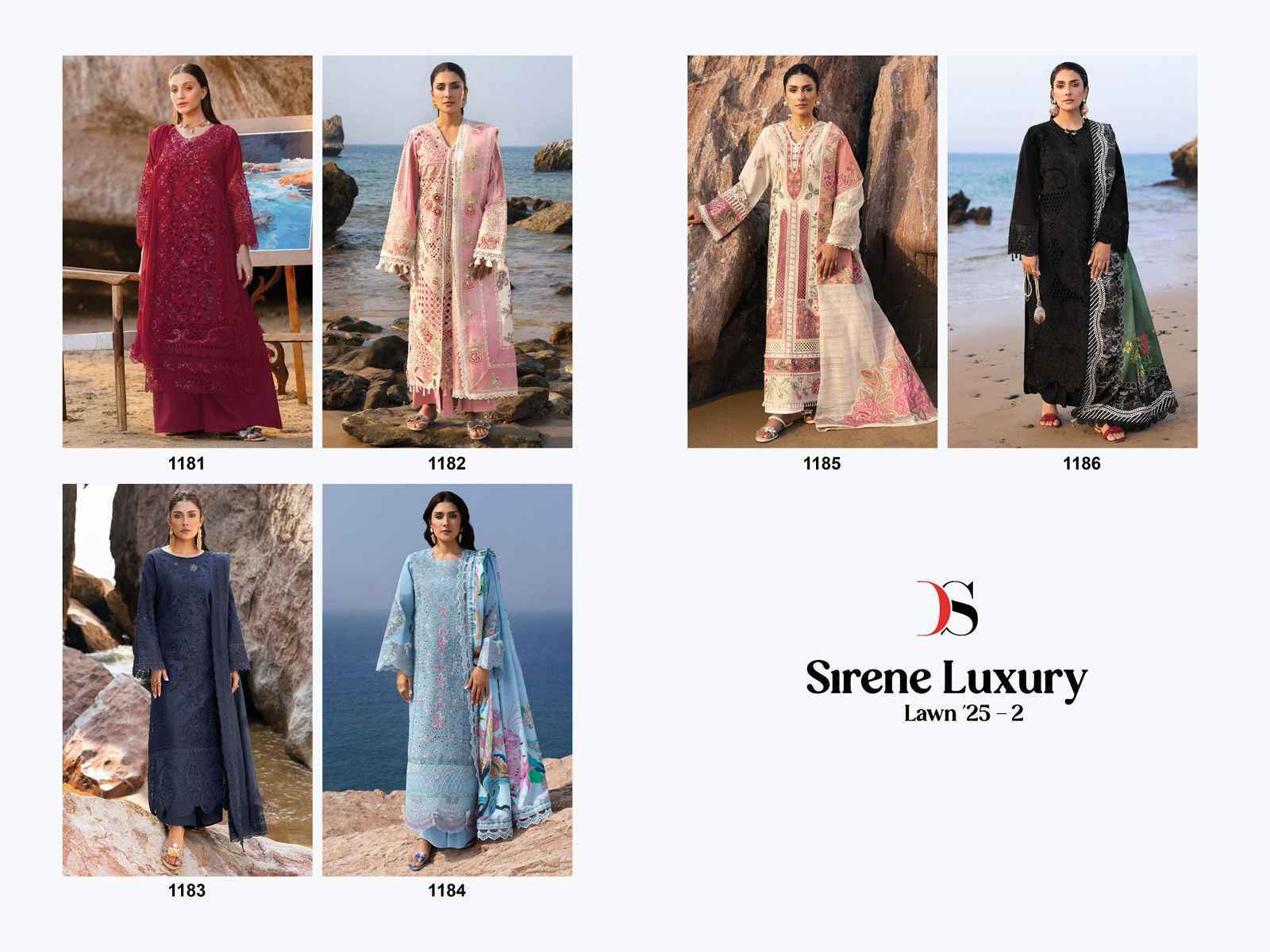 Deepsy Suits Sirene Luxury Lawn 25 Vol 2 Wholesale Cotton Pakistani Dress ( 6 pcs Catalogue )