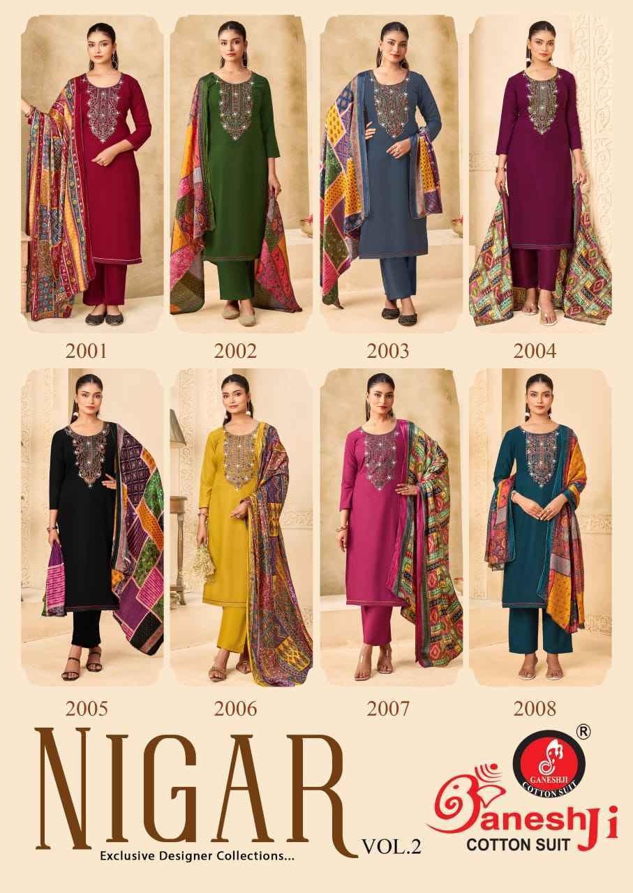 Ganesh Ji Nigar Vol 2 Rayon Dress Material Wholesale Price ( 8 Pcs Catalog )