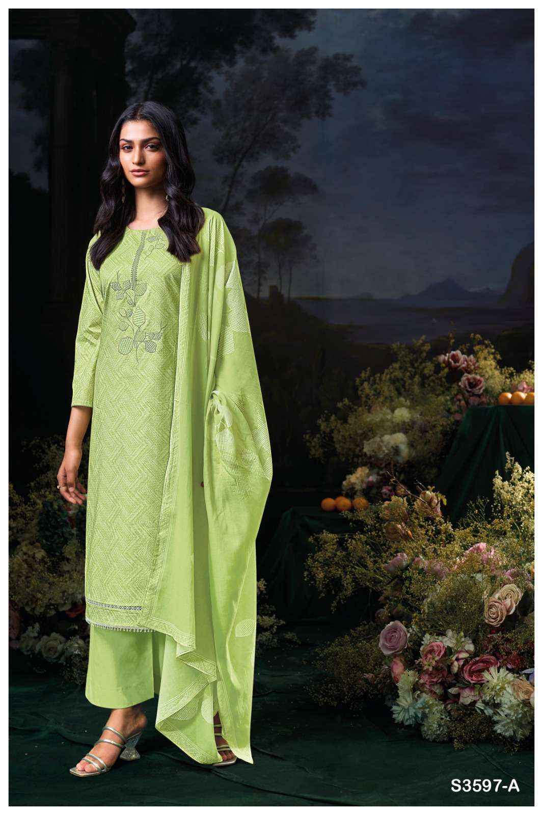 Ganga Divita 3597 Cotton Dress Material New Catalog ( 4 pcs Catalogue )