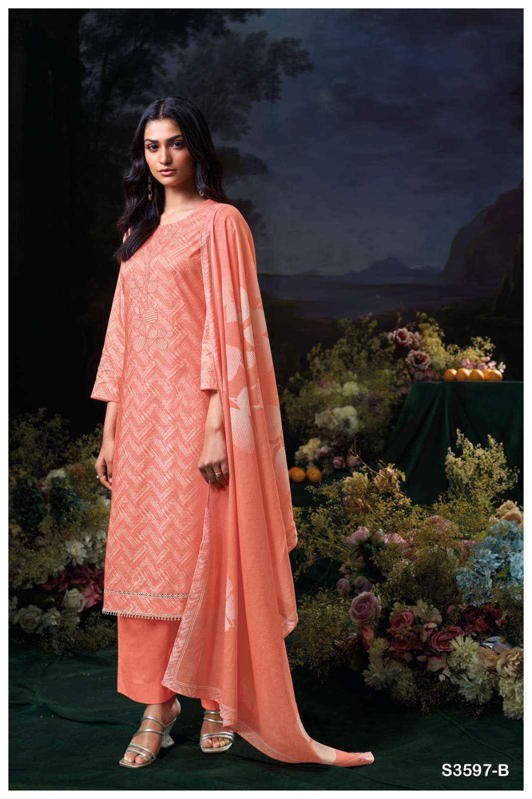 Ganga Divita 3597 Cotton Dress Material New Catalog ( 4 pcs Catalogue )