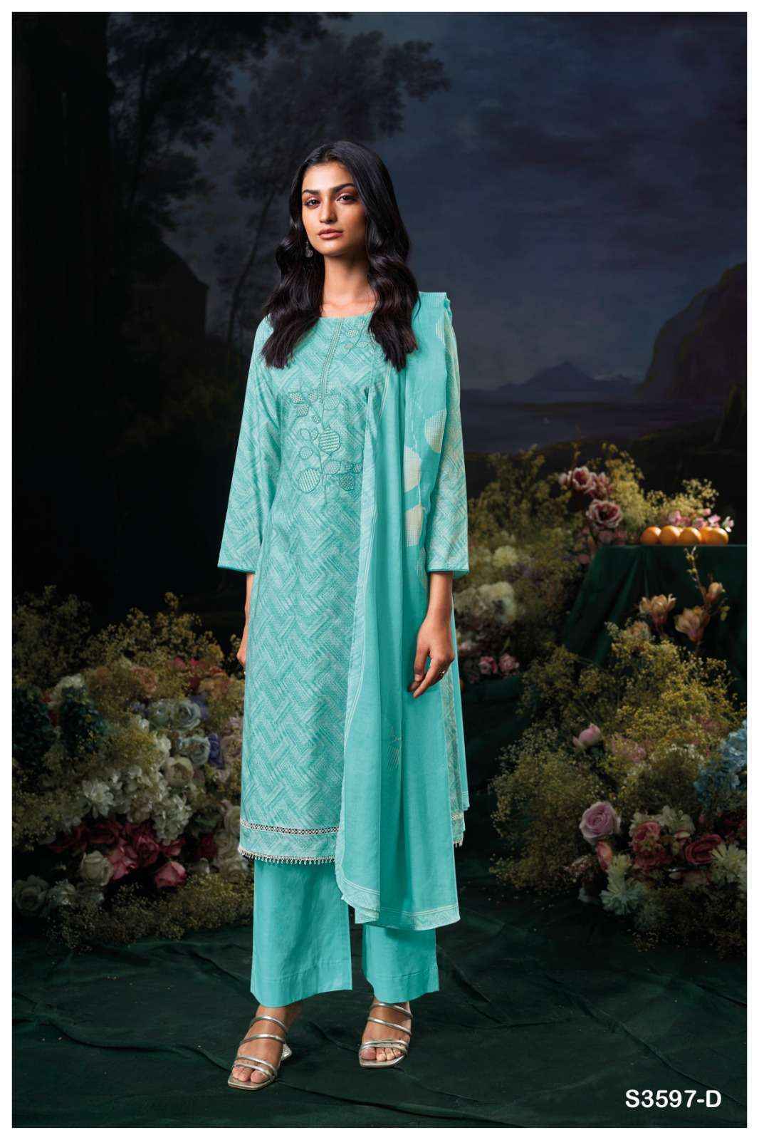 Ganga Divita 3597 Cotton Dress Material New Catalog ( 4 pcs Catalogue )