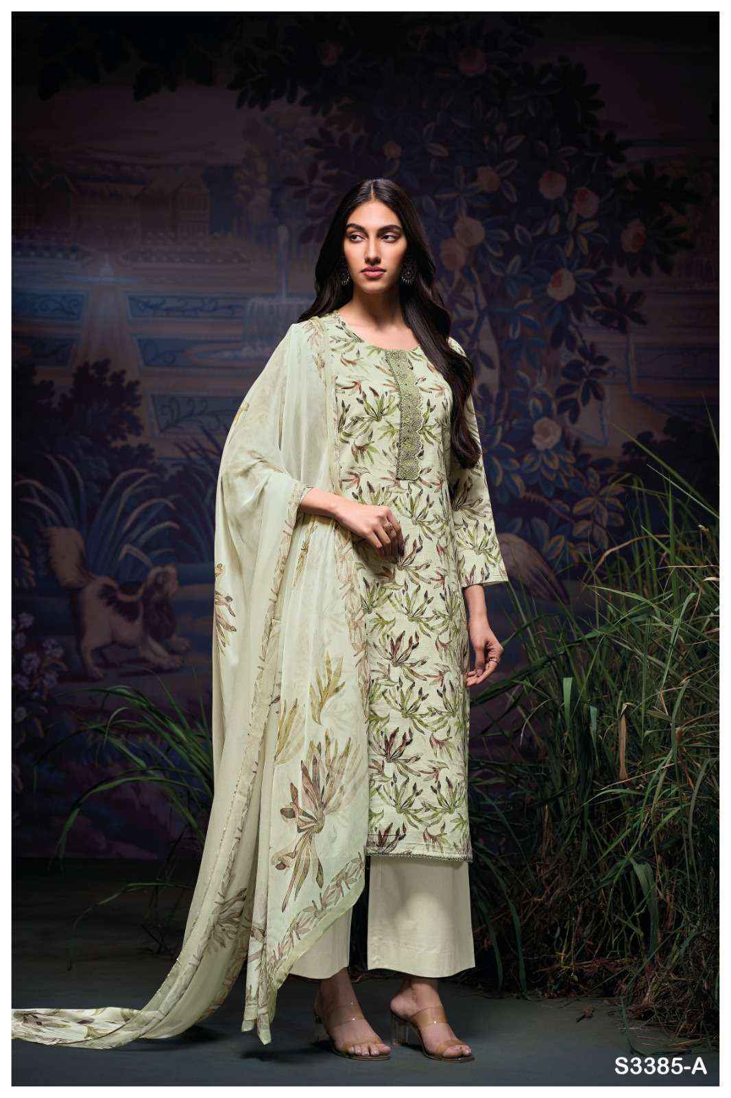 Ganga Ireland 3385 Wholesale Cotton Linen Dress Material