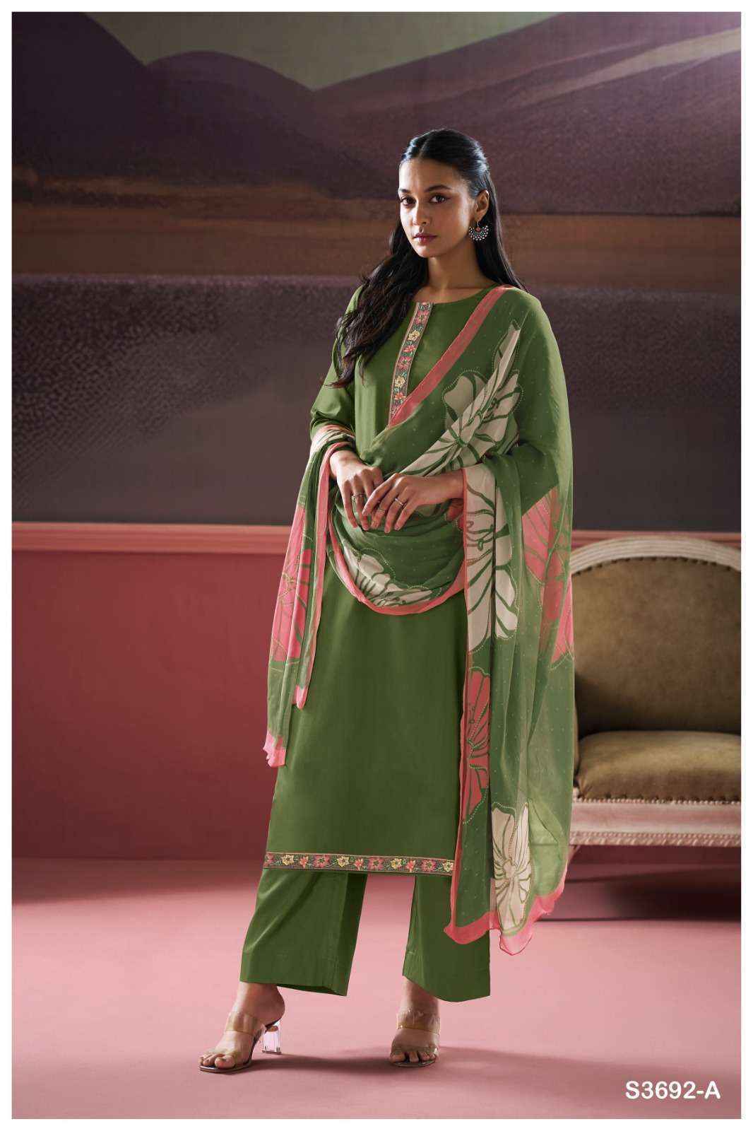 Ganga Kalash 3692 Cotton Silk Dress Material Wholesale Price ( 4 Pcs Catalog )
