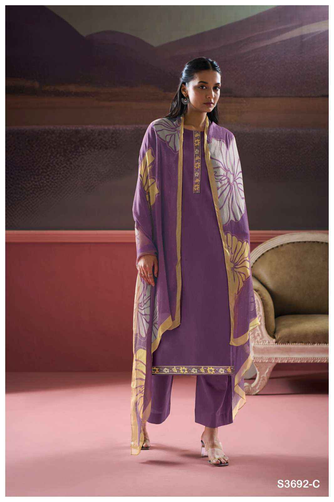 Ganga Kalash 3692 Cotton Silk Dress Material Wholesale Price ( 4 Pcs Catalog )