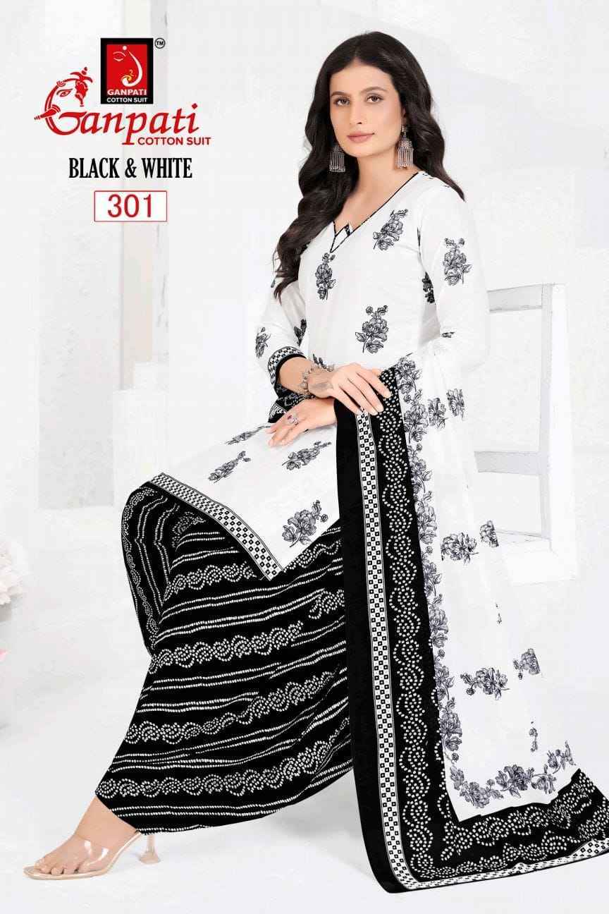 Ganpati Black & White Vol 3 Cotton Dress Material Wholesale surat ( 6 pcs Catalogue )