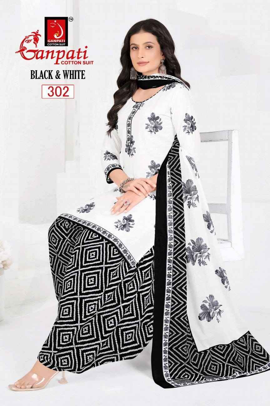 Ganpati Black & White Vol 3 Cotton Dress Material Wholesale surat ( 6 pcs Catalogue )