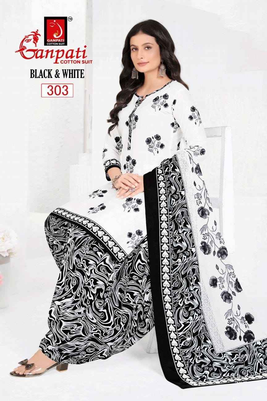 Ganpati Black & White Vol 3 Cotton Dress Material Wholesale surat ( 6 pcs Catalogue )