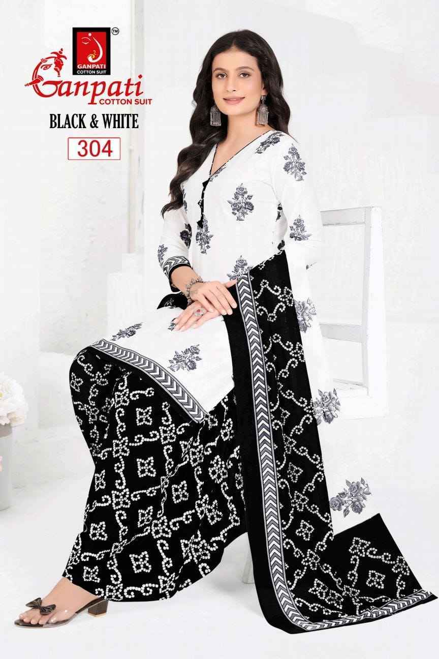 Ganpati Black & White Vol 3 Cotton Dress Material Wholesale surat ( 6 pcs Catalogue )