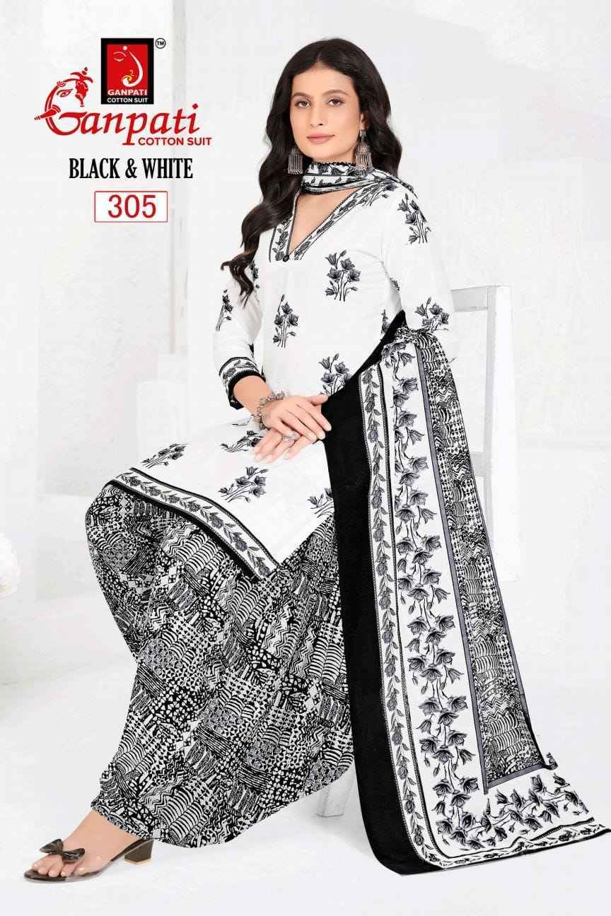 Ganpati Black & White Vol 3 Cotton Dress Material Wholesale surat ( 6 pcs Catalogue )
