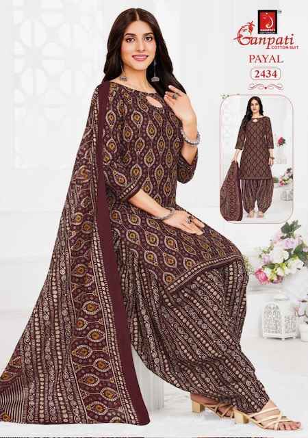 Ganpati Payal Vol 10 Cotton Dress Material Wholesale Price ( 15 Pcs Catalog )