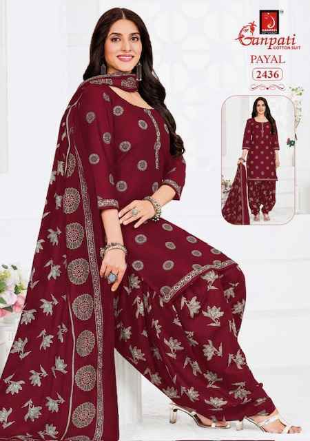 Ganpati Payal Vol 10 Cotton Dress Material Wholesale Price ( 15 Pcs Catalog )