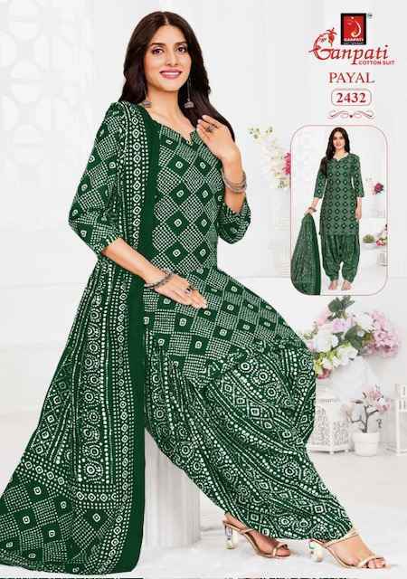 Ganpati Payal Vol 10 Cotton Dress Material Wholesale Price ( 15 Pcs Catalog )