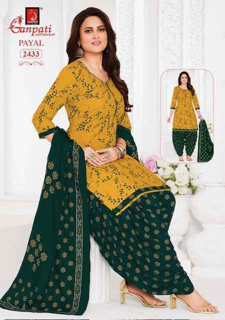Ganpati Payal Vol 10 Cotton Dress Material Wholesale Price ( 15 Pcs Catalog )
