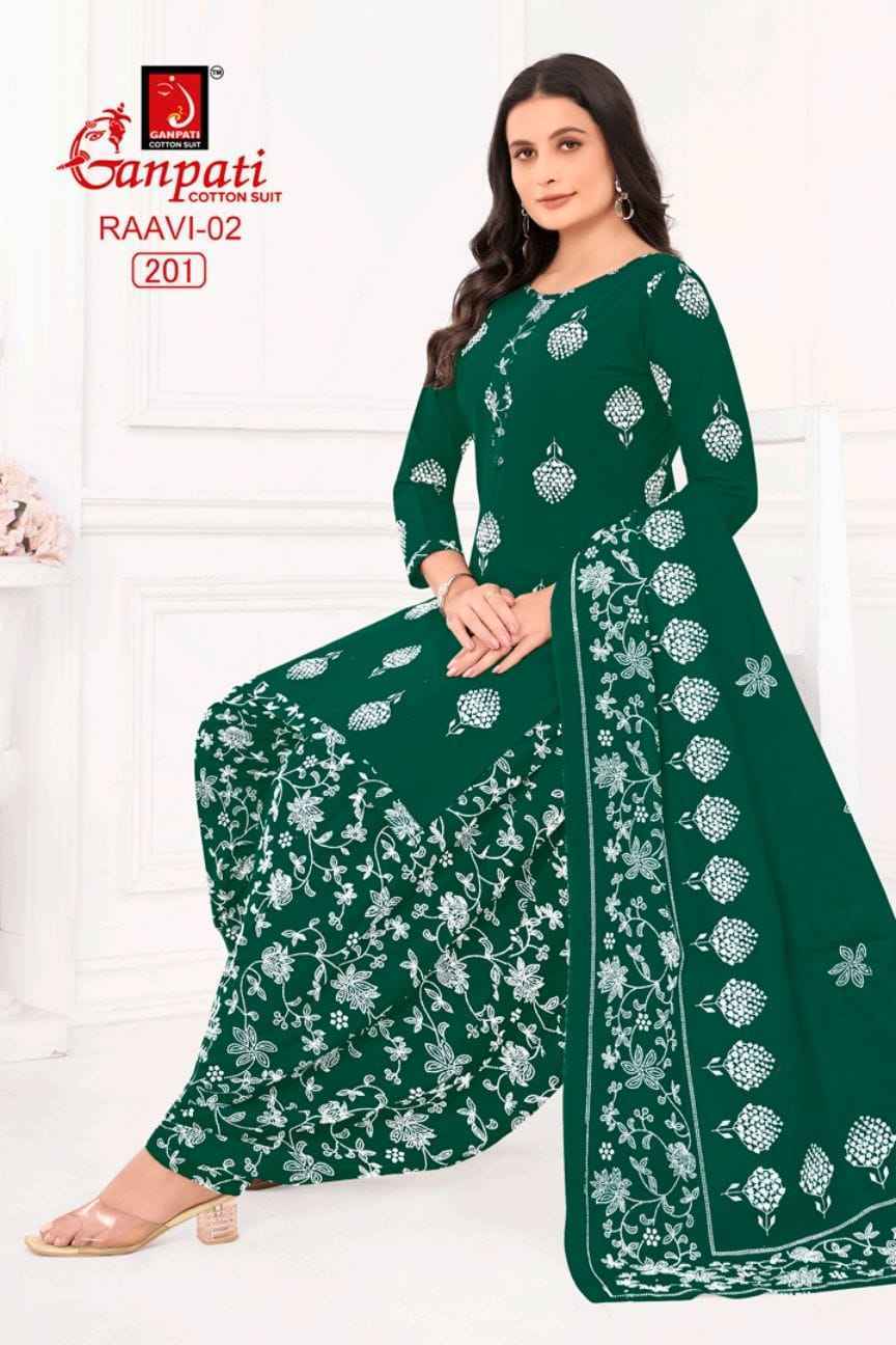 Ganpati Raavi Vol 2 Cotton Patiyala Salwar Suit Wholesale Surat Market ( 6 pcs Catalogue )