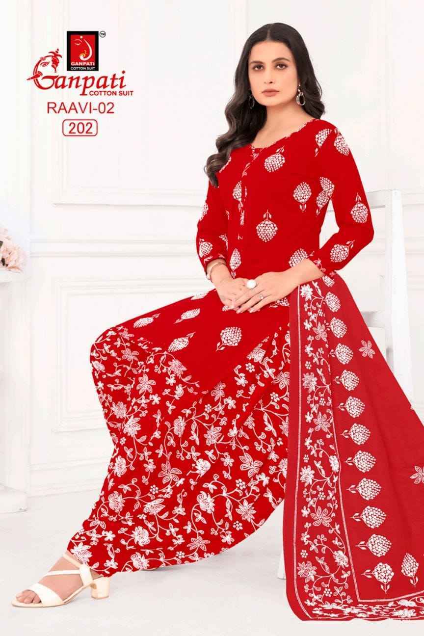 Ganpati Raavi Vol 2 Cotton Patiyala Salwar Suit Wholesale Surat Market ( 6 pcs Catalogue )