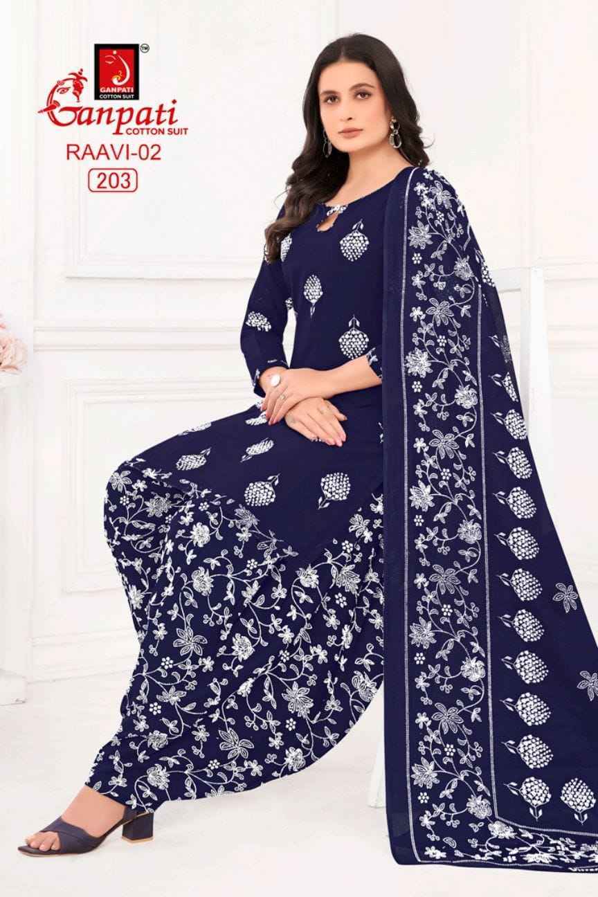 Ganpati Raavi Vol 2 Cotton Patiyala Salwar Suit Wholesale Surat Market ( 6 pcs Catalogue )