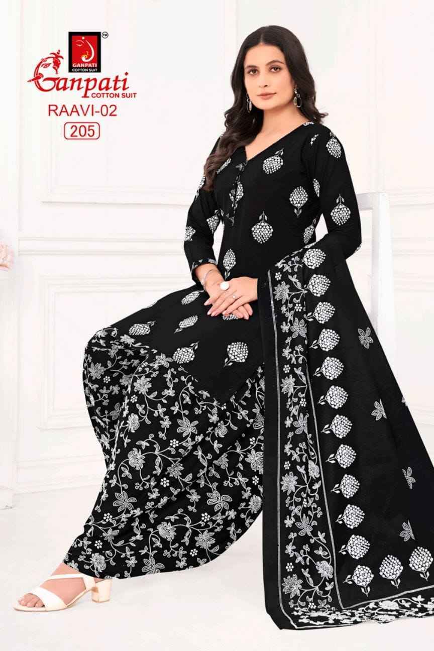 Ganpati Raavi Vol 2 Cotton Patiyala Salwar Suit Wholesale Surat Market ( 6 pcs Catalogue )