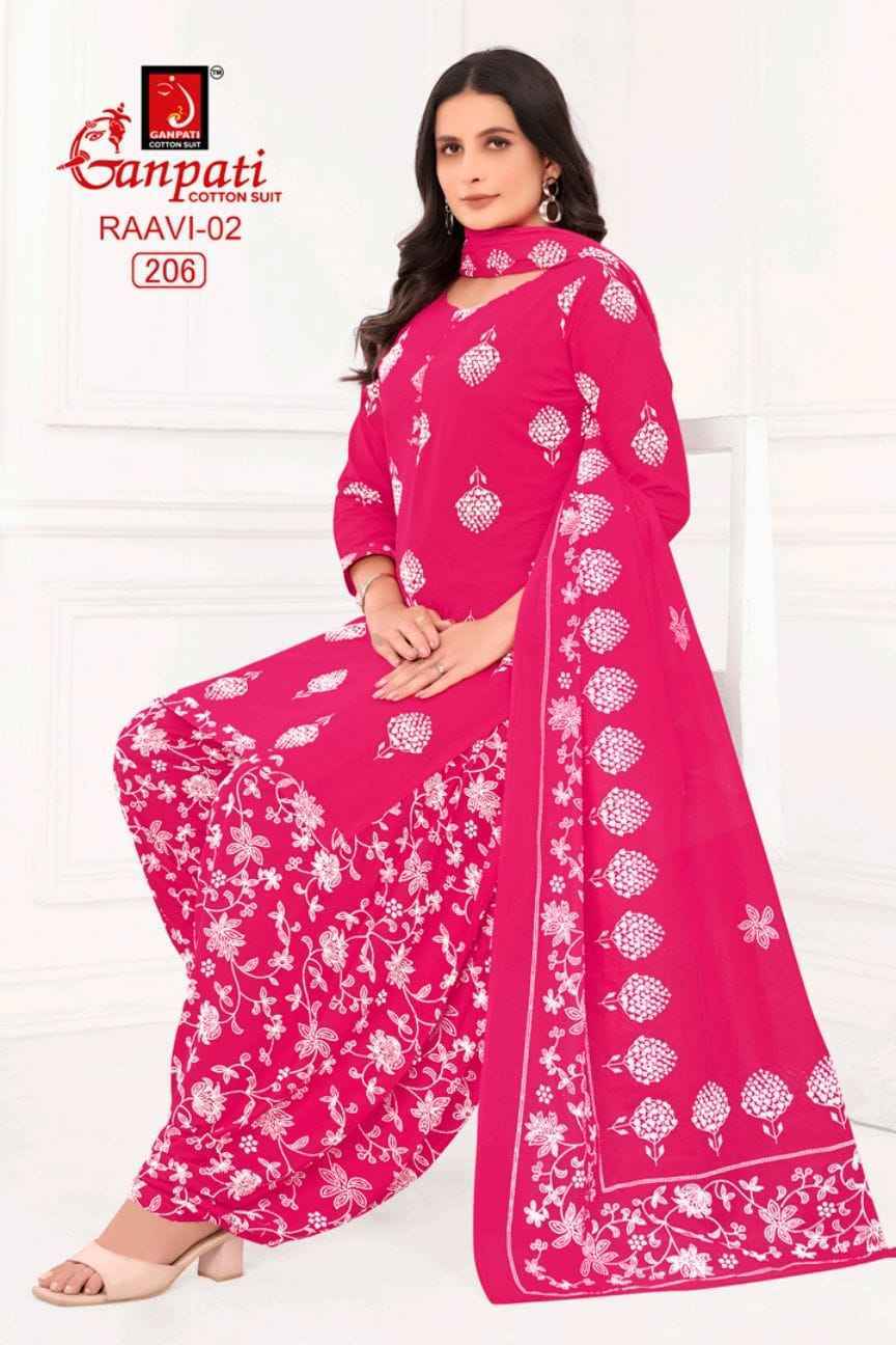 Ganpati Raavi Vol 2 Cotton Patiyala Salwar Suit Wholesale Surat Market ( 6 pcs Catalogue )