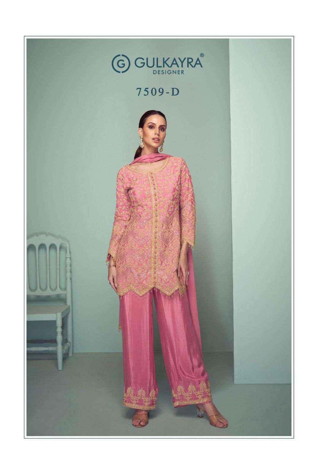 Gulkayra Crown Platinum Readymade Chinon Dress ( 4 Pc Catalouge )