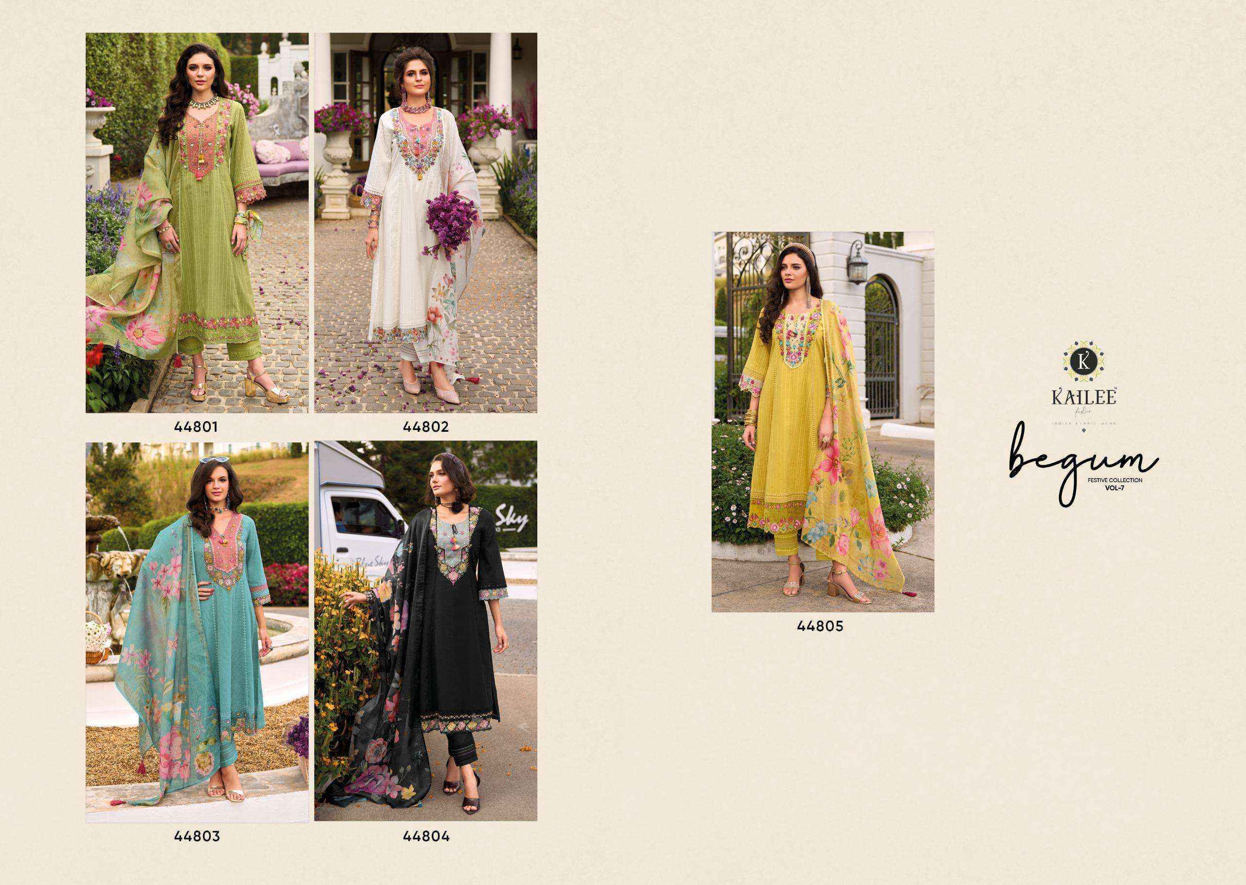 Kailee Fashion Begum Vol 7 Cotton Kurti Combo Set Wholesale Price ( 5 Pcs Catalog )