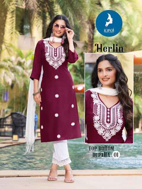 Kaya Herlin Rayon Kurti Combo Set Wholesale Price ( 6 Pcs Catalog )