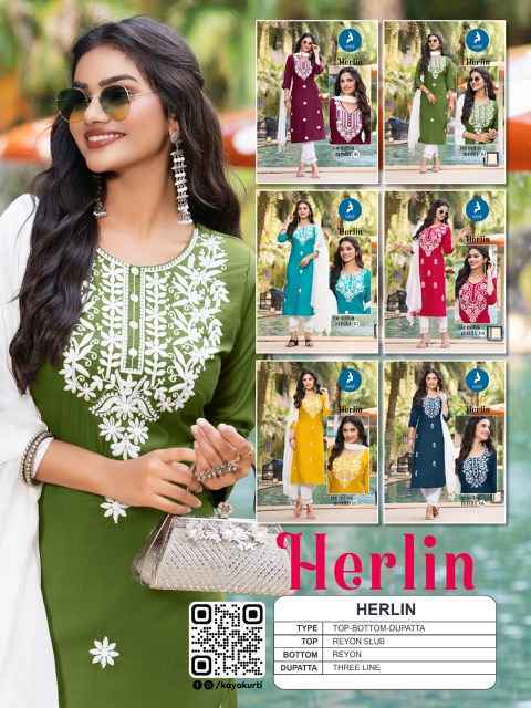 Kaya Herlin Rayon Kurti Combo Set Wholesale Price ( 6 Pcs Catalog )