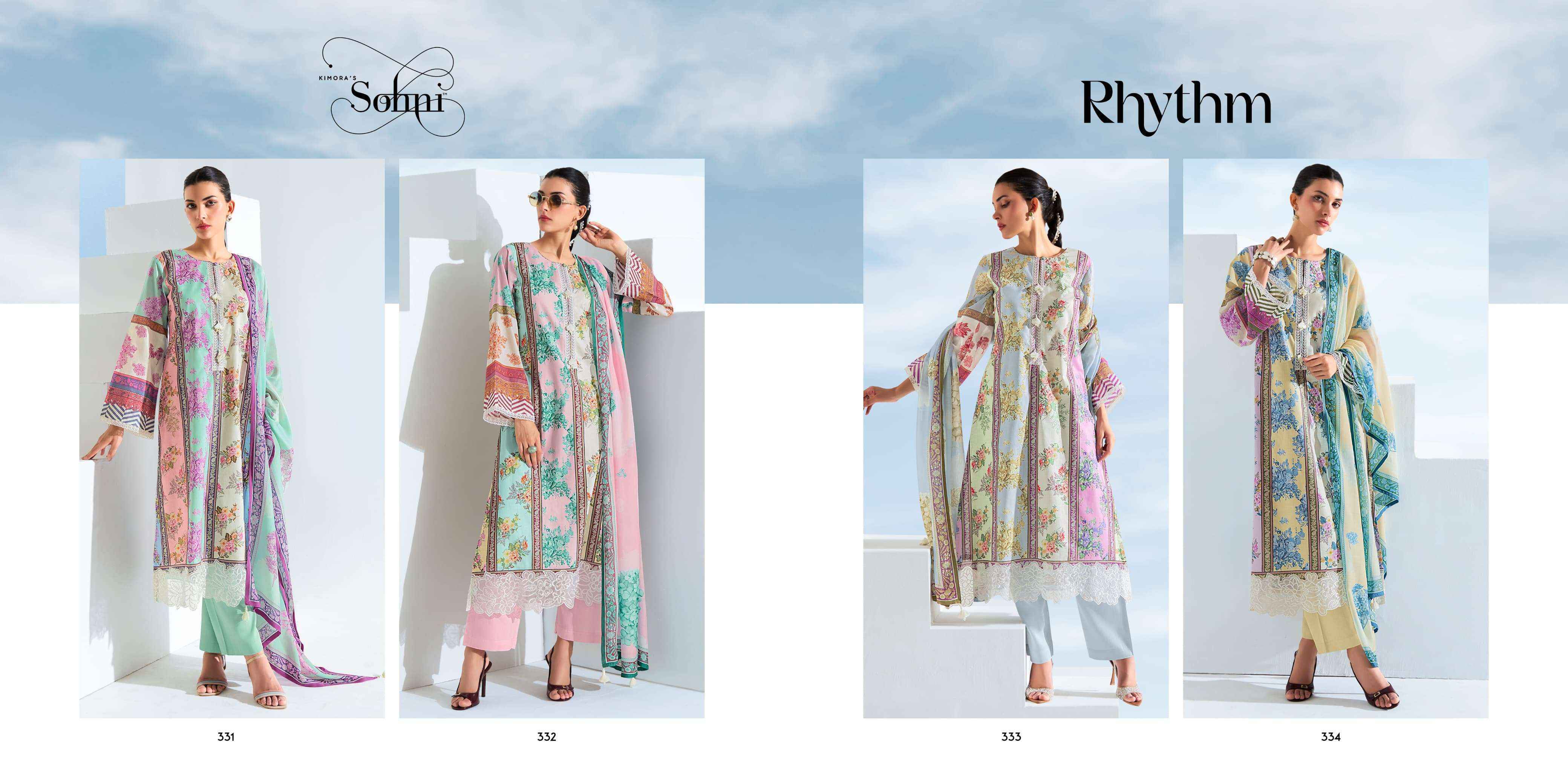 Kimora Sohni Rhythm Vol 26 Lawn Cotton Dress Material Wholesale Rate ( 4 Pcs Catalog )