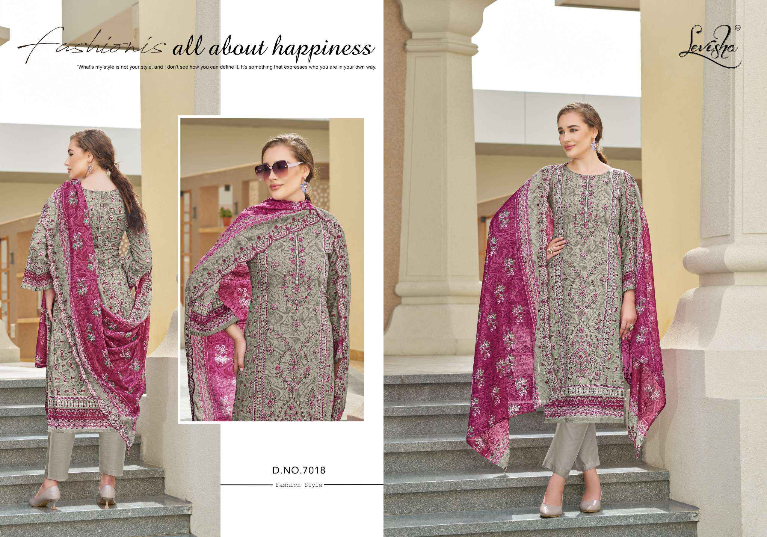 Levisha Madhubala Vol 7 Cambric Cotton Dress Materia Wholesale Price ( 8 Pcs Catalog )