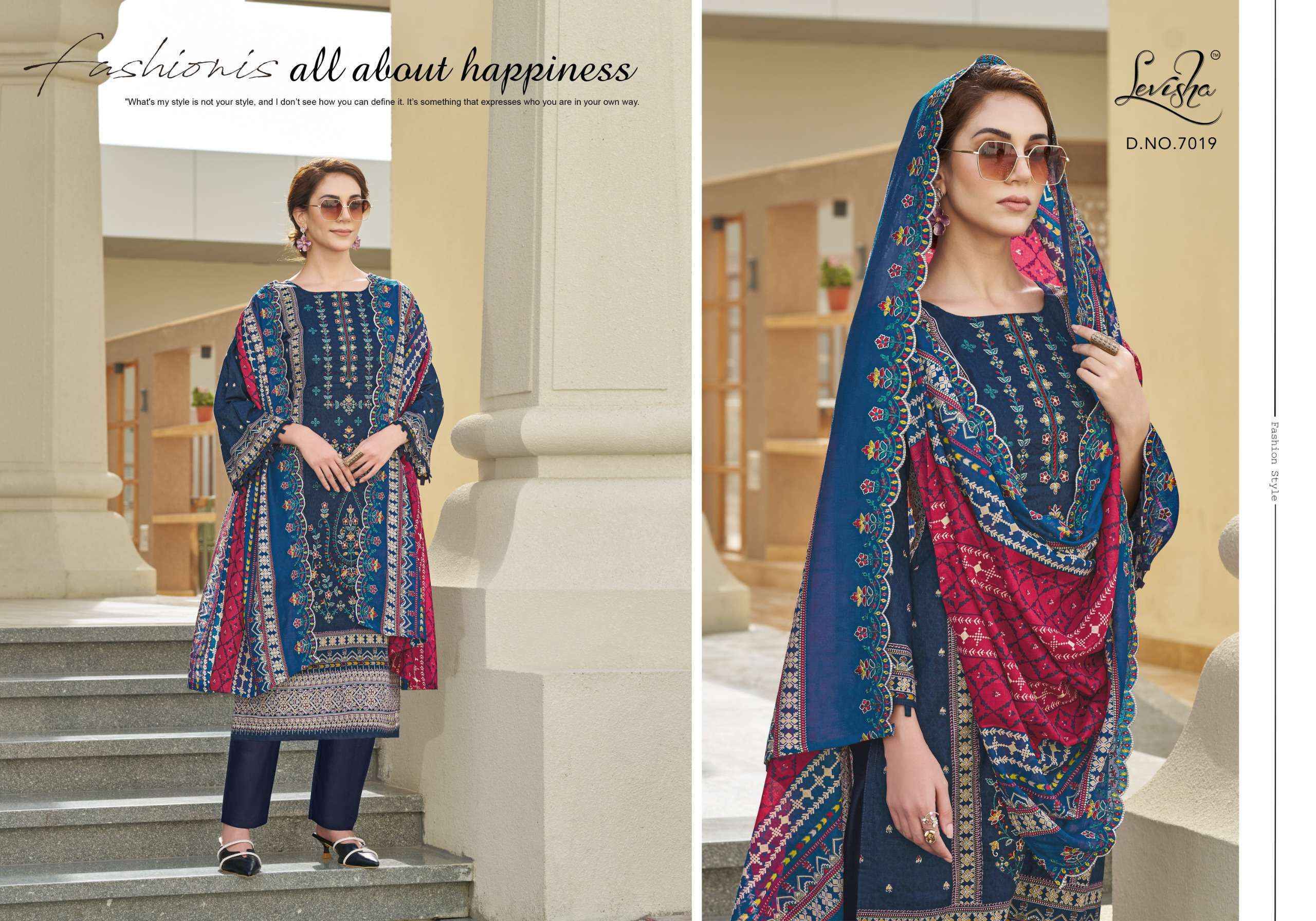 Levisha Madhubala Vol 7 Cambric Cotton Dress Materia Wholesale Price ( 8 Pcs Catalog )