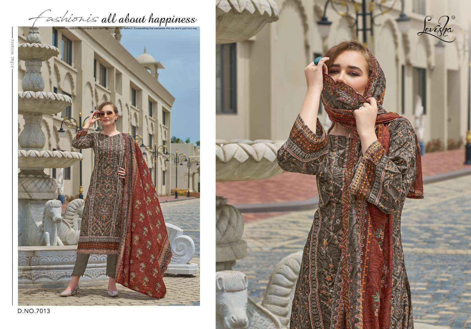 Levisha Madhubala Vol 7 Cambric Cotton Dress Materia Wholesale Price ( 8 Pcs Catalog )