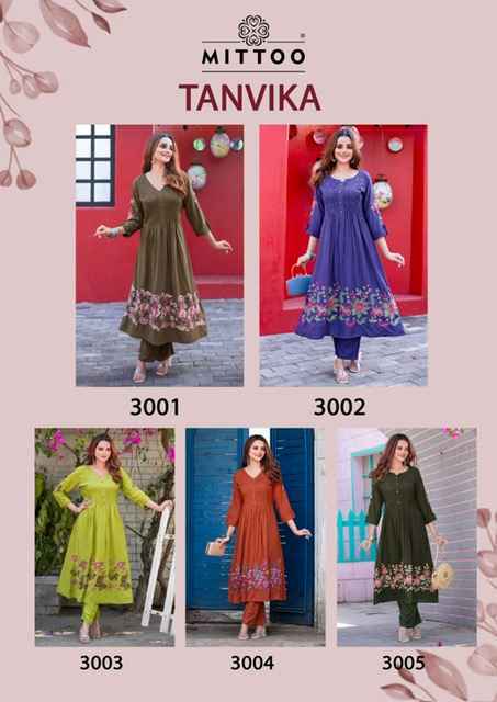 Mittoo Tanvika Rayon Kurti With Bottom Set Wholesale Price ( 5 Pcs Catalog )