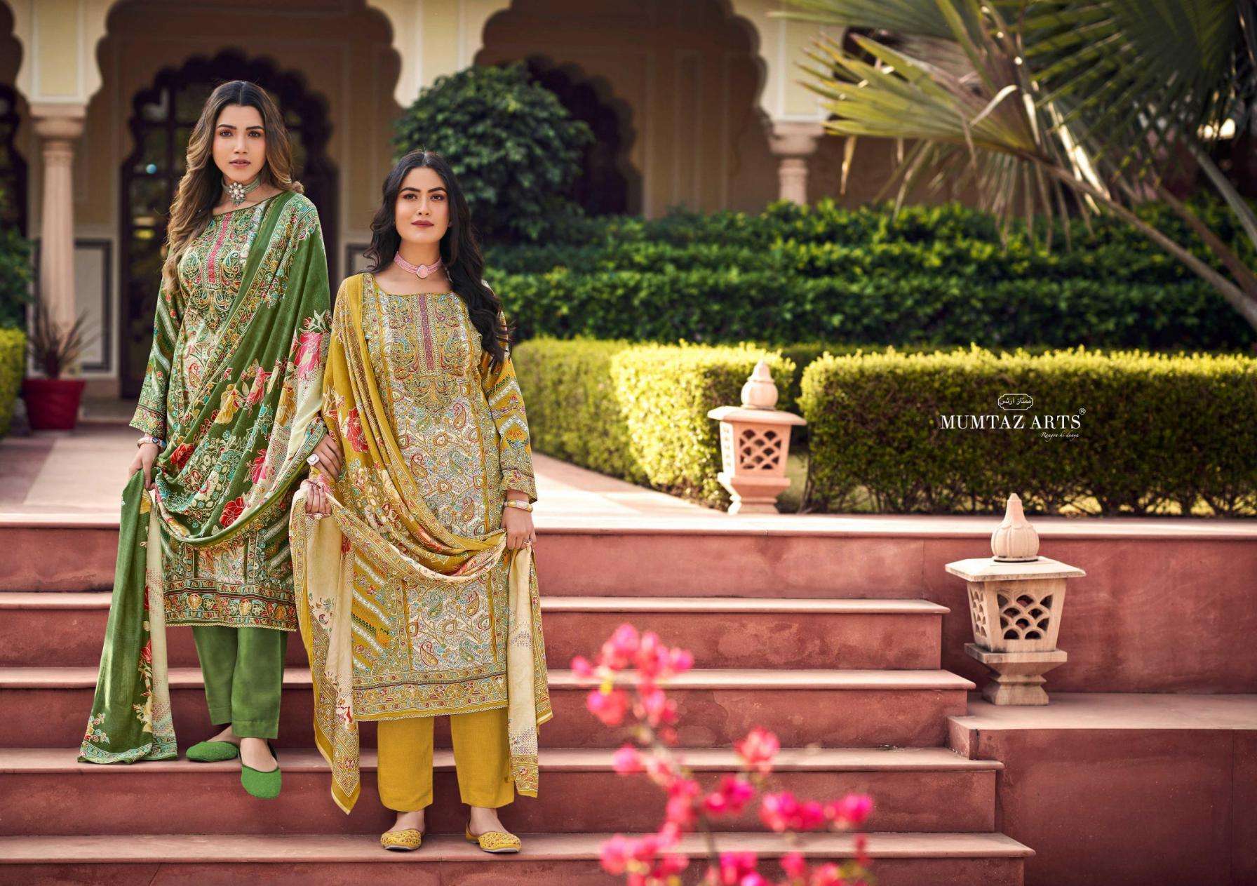 Mumtaz Arts Moksha Jam Satin Dress Materilal Wholesale Price ( 4 Pcs Catalog )