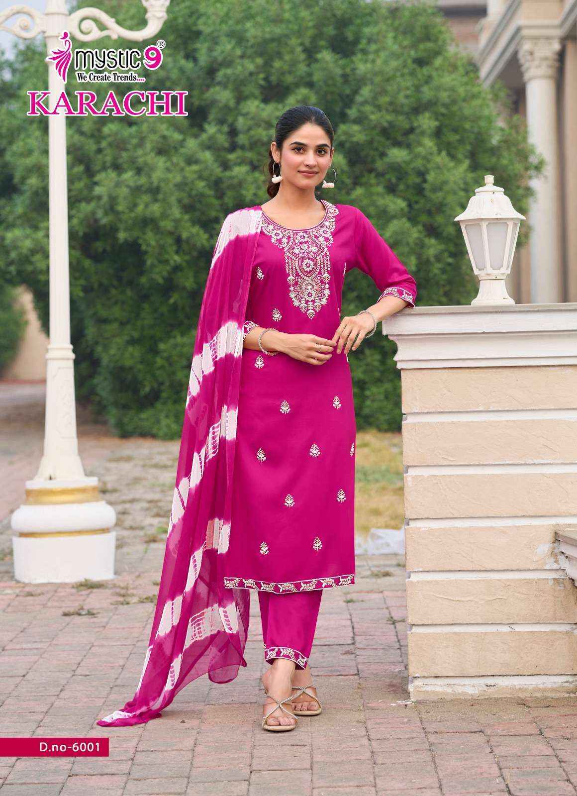 Mystic 9 Karachi Vol 6 Rayon Kurti Combo Set Wholesale Price ( 6 Pcs Catalog )