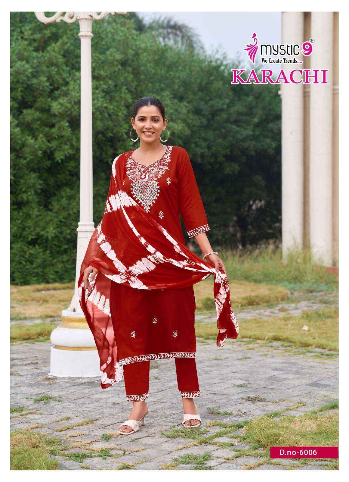 Mystic 9 Karachi Vol 6 Rayon Kurti Combo Set Wholesale Price ( 6 Pcs Catalog )