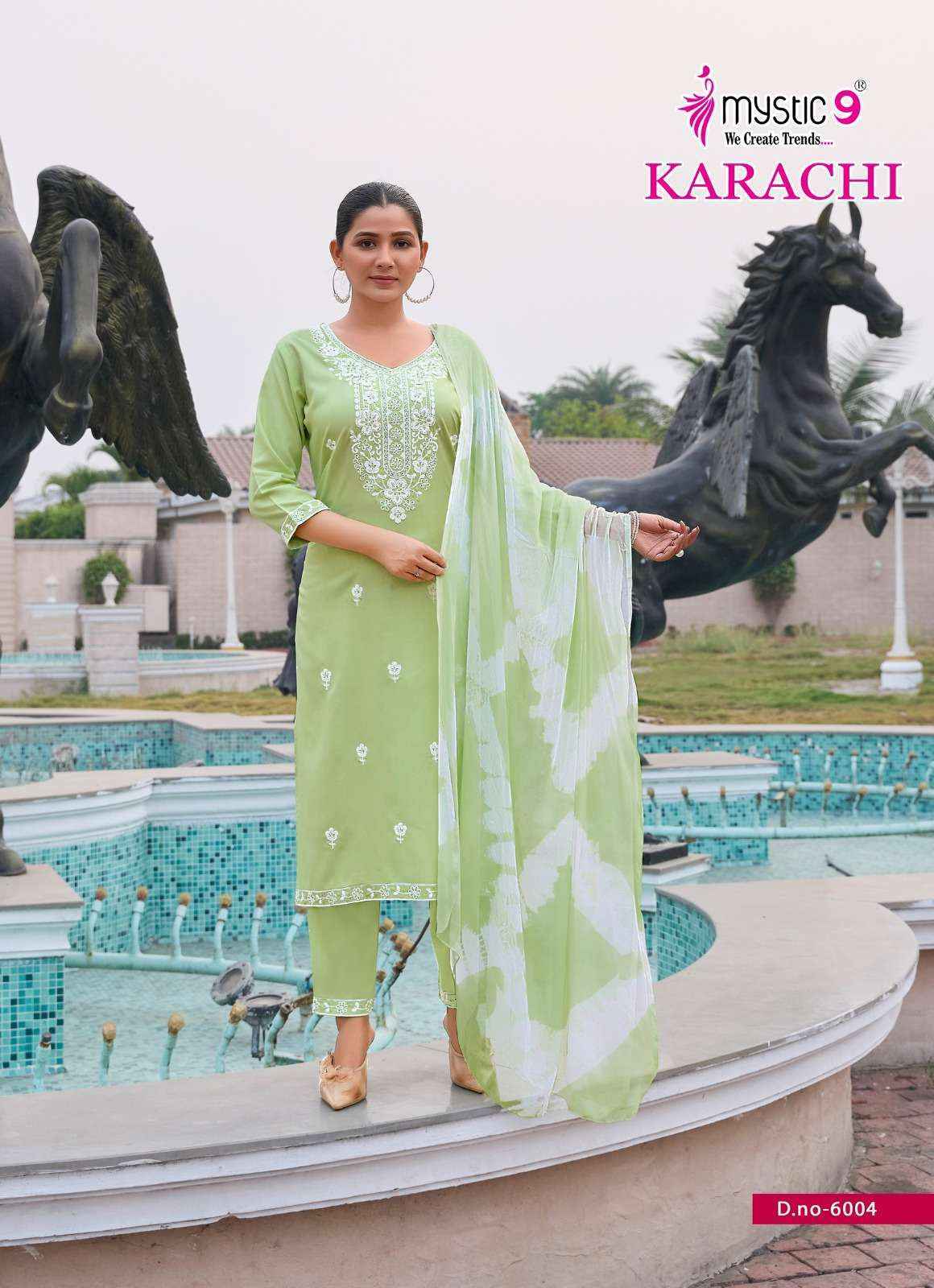 Mystic 9 Karachi Vol 6 Rayon Kurti Combo Set Wholesale Price ( 6 Pcs Catalog )