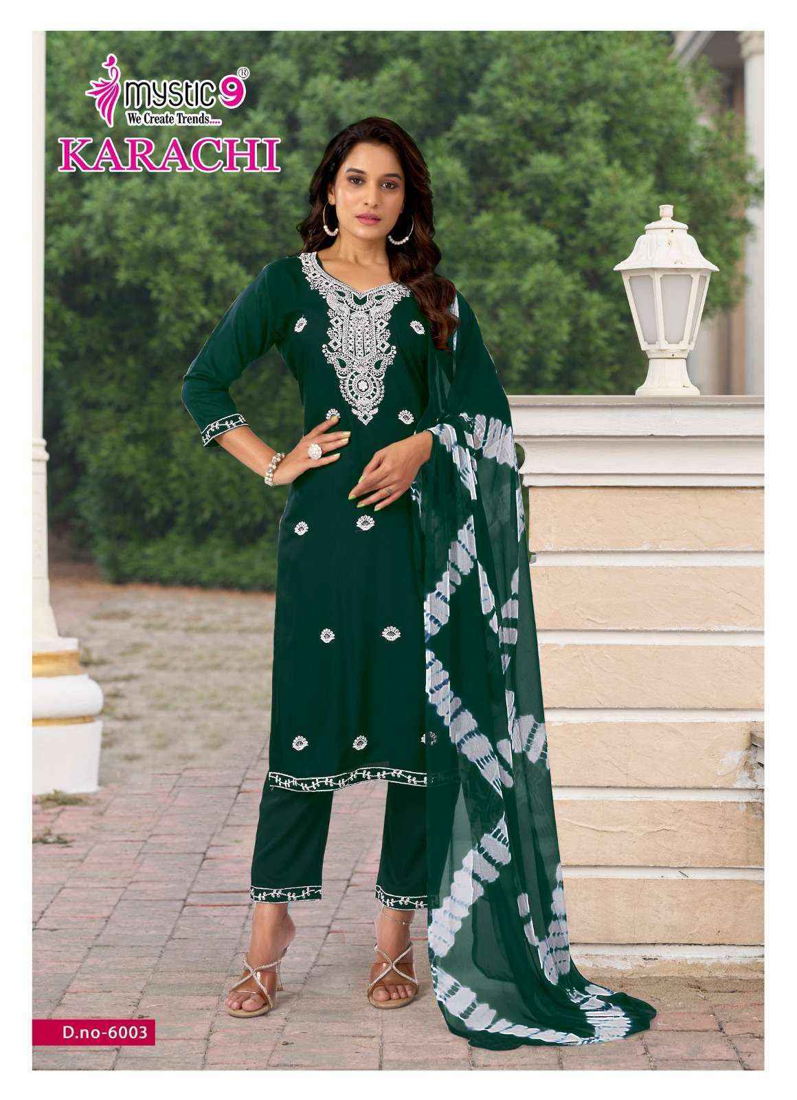 Mystic 9 Karachi Vol 6 Rayon Kurti Combo Set Wholesale Price ( 6 Pcs Catalog )