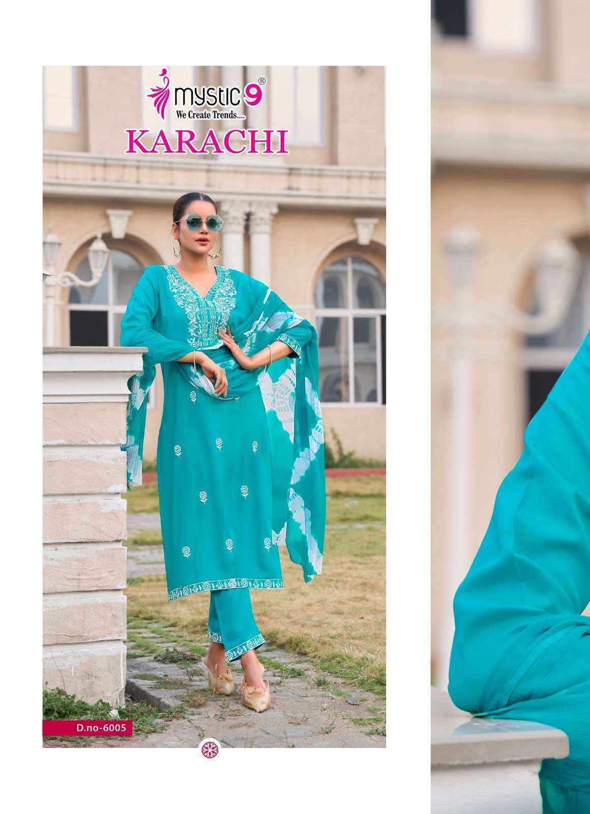 Mystic 9 Karachi Vol 6 Rayon Kurti Combo Set Wholesale Price ( 6 Pcs Catalog )