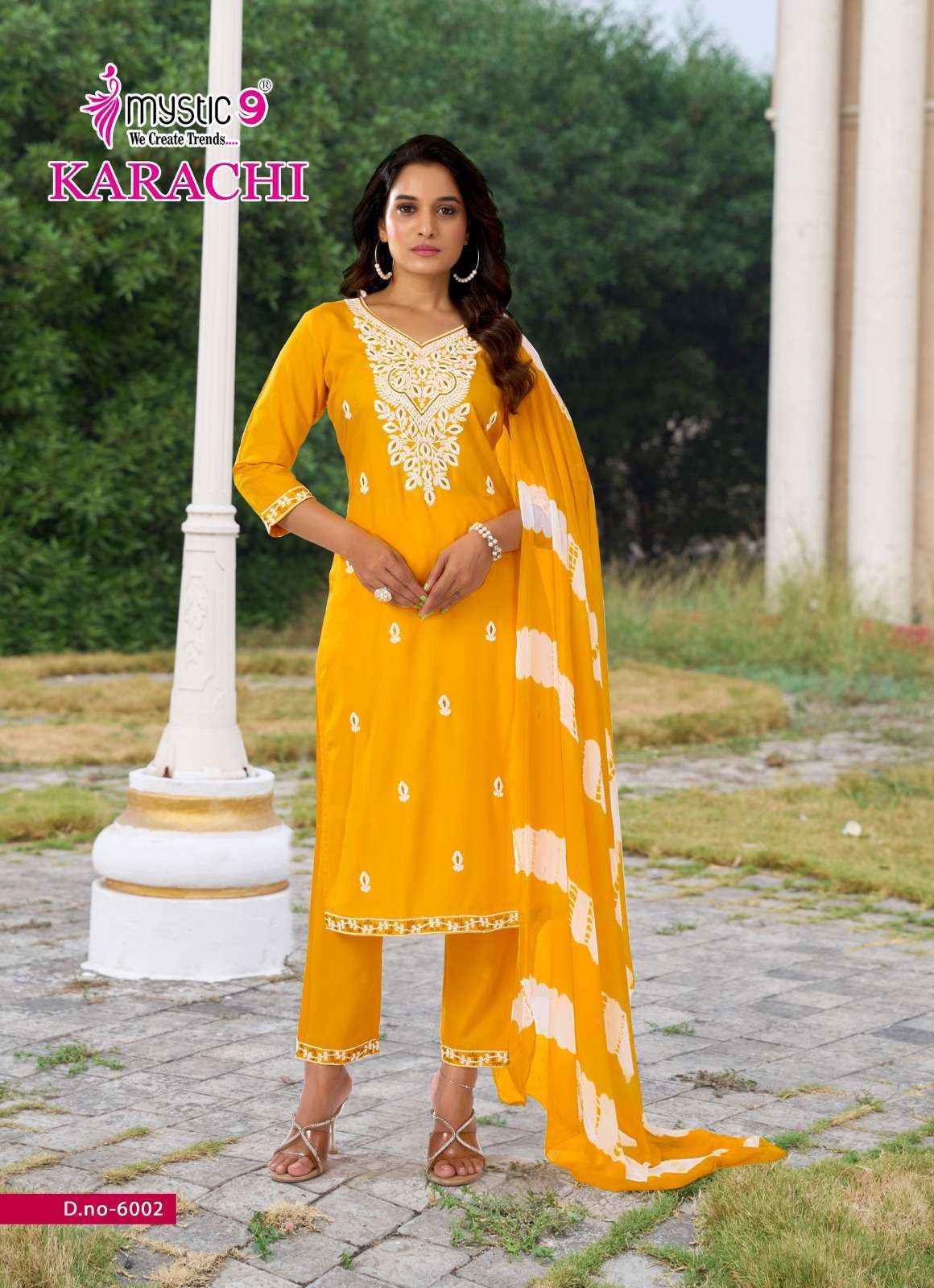 Mystic 9 Karachi Vol 6 Rayon Kurti Combo Set Wholesale Price ( 6 Pcs Catalog )