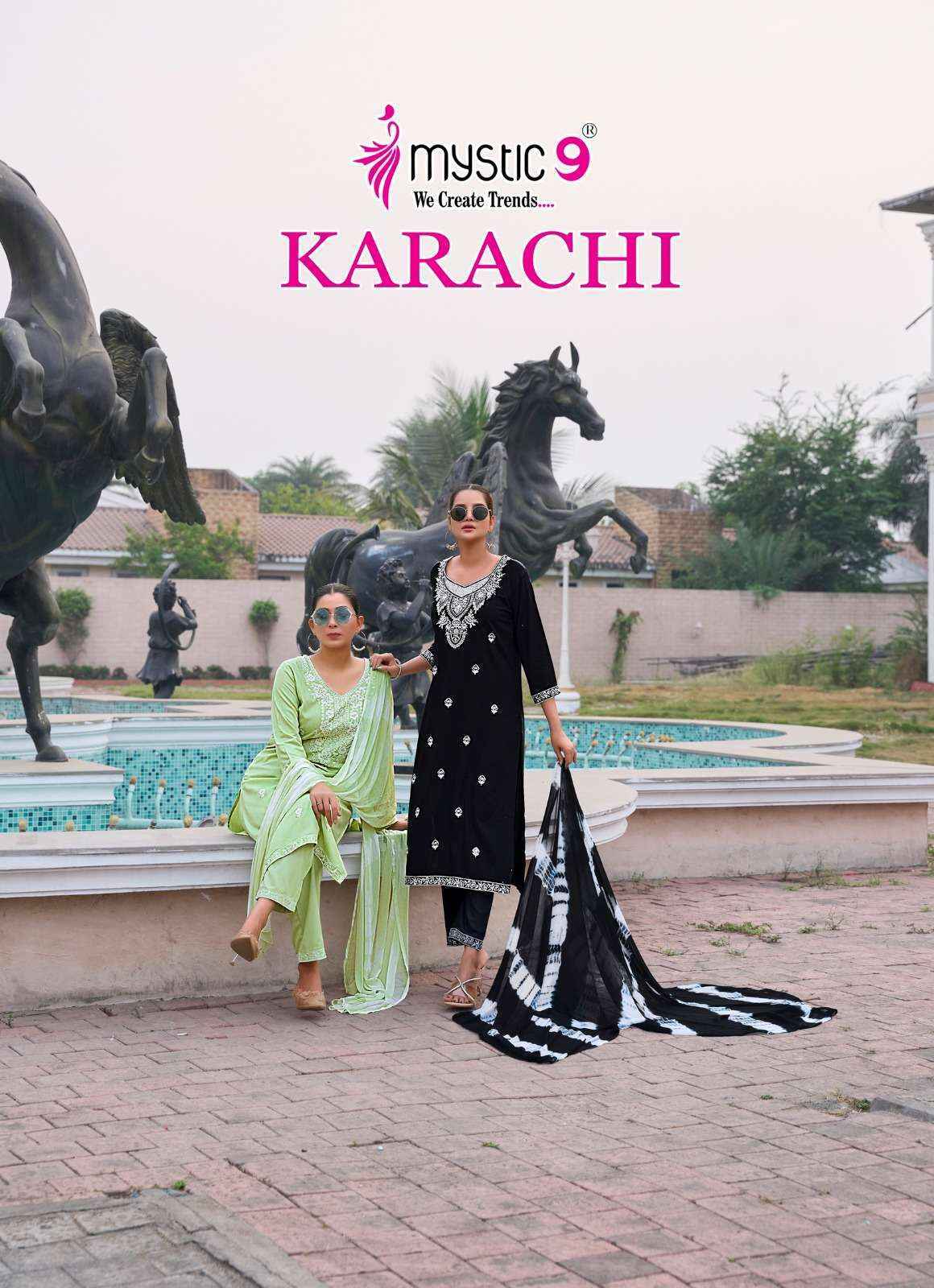 Mystic 9 Karachi Vol 6 Rayon Kurti Combo Set Wholesale Price ( 6 Pcs Catalog )