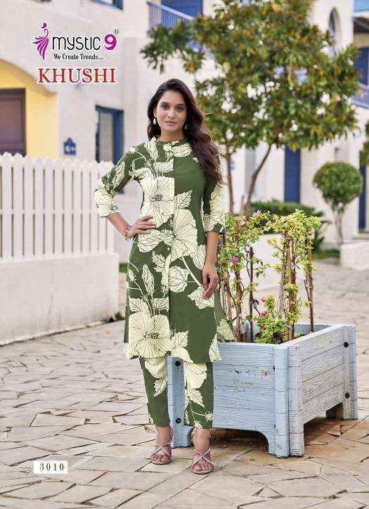 Mystic 9 Khushi Vol 3 Viscouse Kurti With Bottom Wholesale Price ( 10 Pcs Catalog )