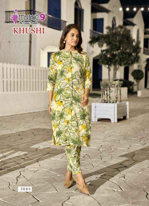 Mystic 9 Khushi Vol 3 Viscouse Kurti With Bottom Wholesale Price ( 10 Pcs Catalog )