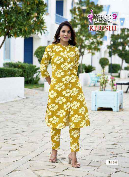 Mystic 9 Khushi Vol 3 Viscouse Kurti With Bottom Wholesale Price ( 10 Pcs Catalog )