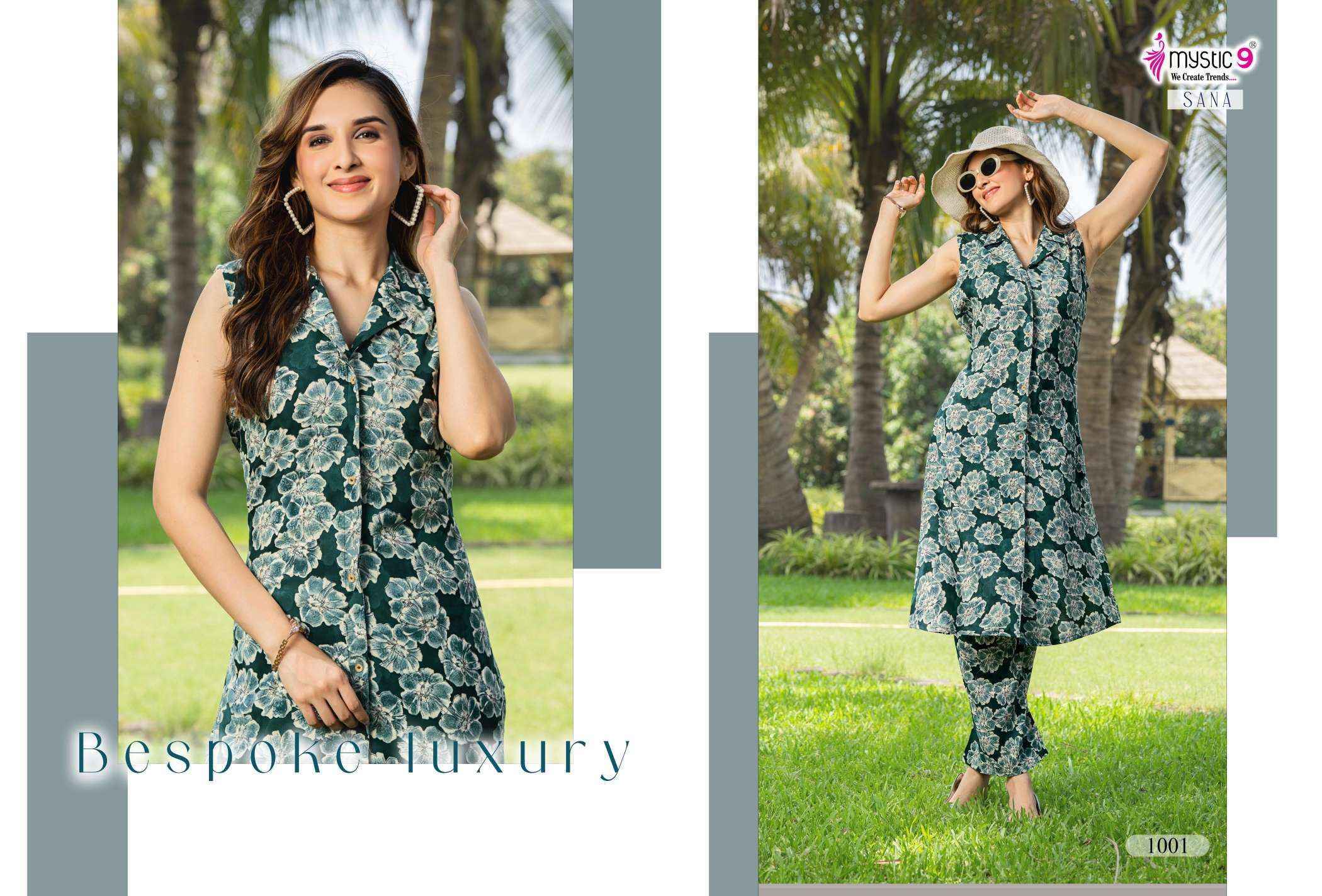 Mystic 9 Sana Vol 1 Rayon Kurti With Bottom Combo Wholesale Price ( 10 Pcs Catalog )